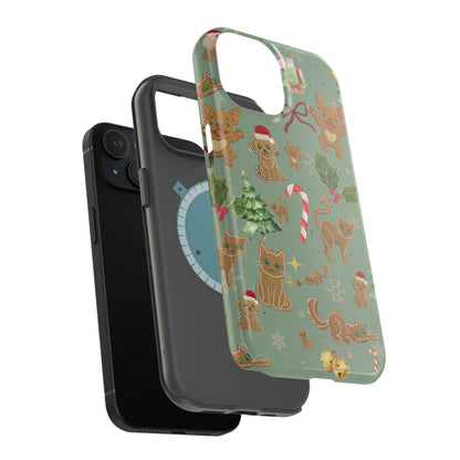 iPhone 17 Tough Case - Christmas Gingerbread Cookie & Candy Cane Pattern - Festive Holiday Protective Phone Cover for Winter Cheer