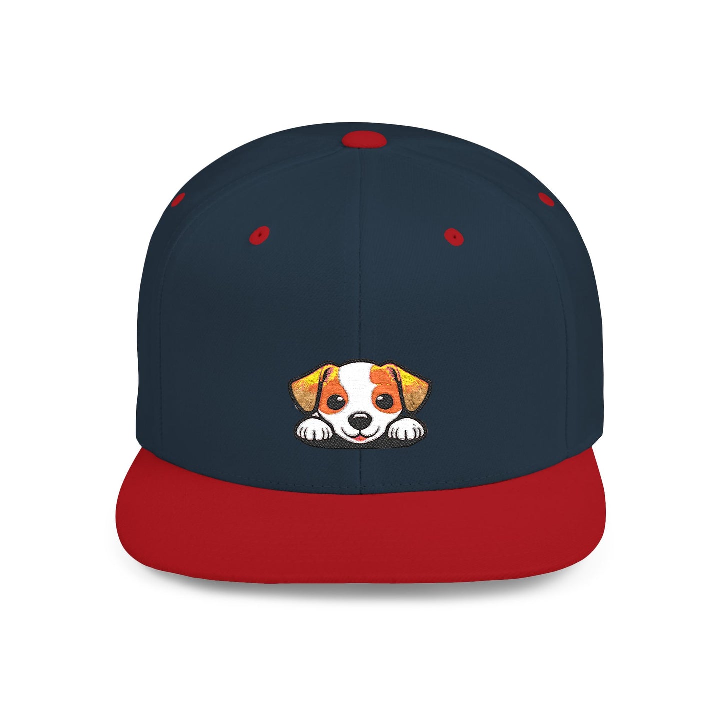 Snapback Cap, Puppy Peek Embroidered Dog Hat, Cute Pet Lover Baseball Cap, Adjustable Streetwear Hat, Gift for Dog Lovers