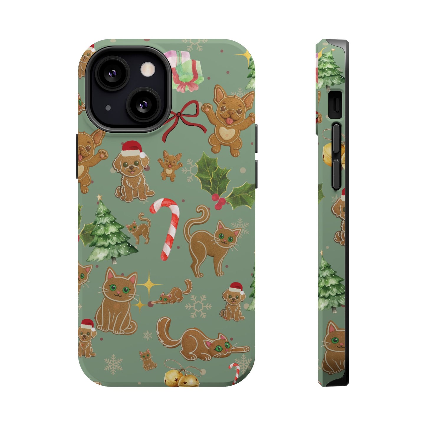 iPhone 17 Tough Case - Christmas Gingerbread Cookie & Candy Cane Pattern - Festive Holiday Protective Phone Cover for Winter Cheer