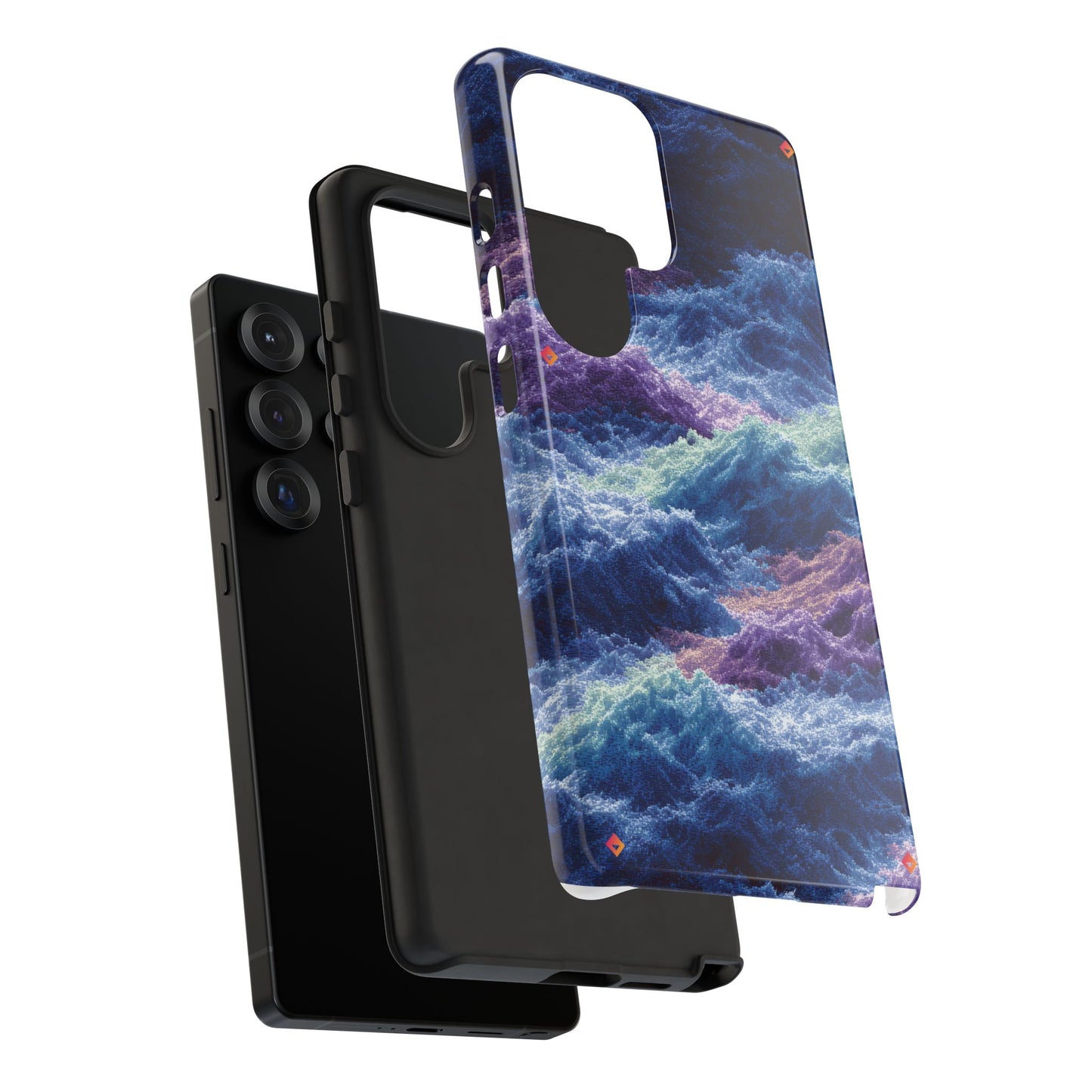 iPhone 17 Tough Case - Stormy Ocean Wave Pattern - Blue & Purple Water Design Protective Phone Cover for Sea Lovers