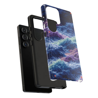 iPhone 17 Tough Case - Stormy Ocean Wave Pattern - Blue & Purple Water Design Protective Phone Cover for Sea Lovers