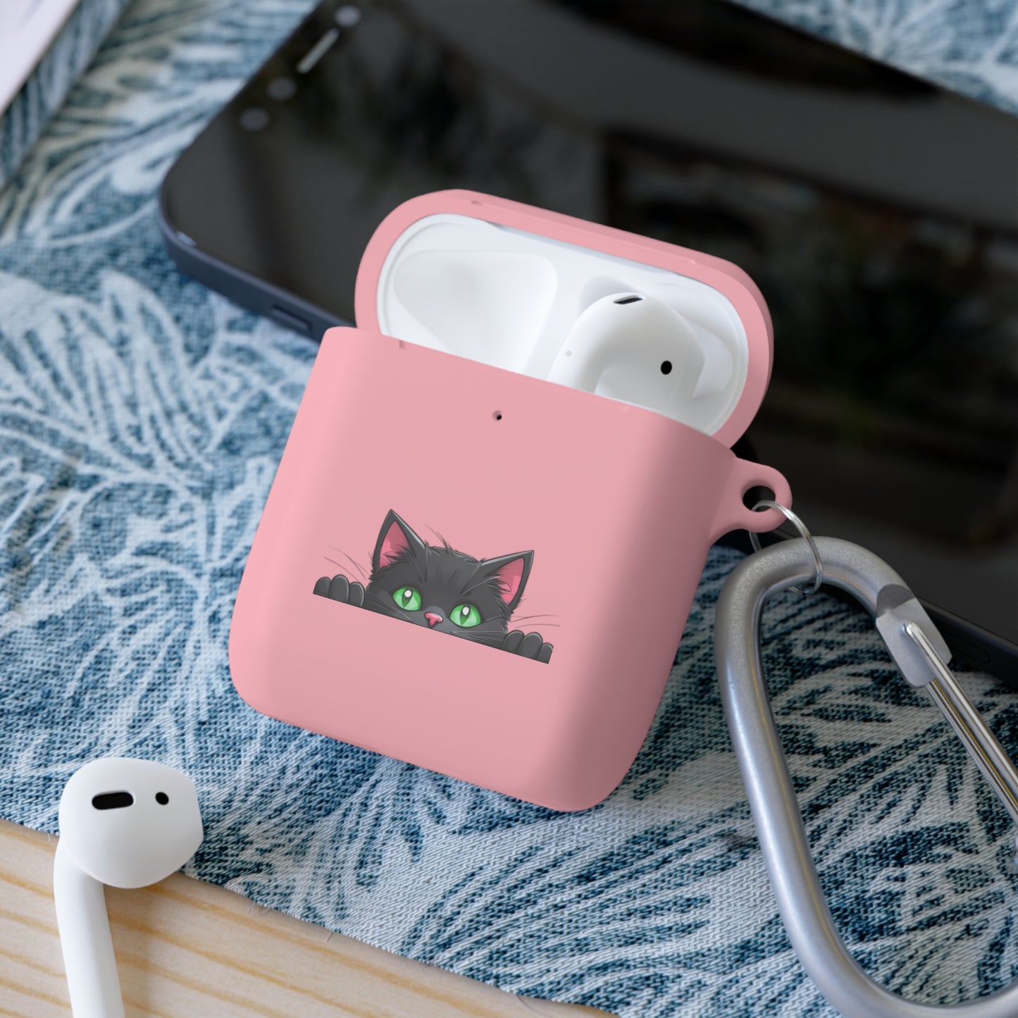 AirPods and AirPods Pro Case Cover - MEOW Cute Green Eyed Cat