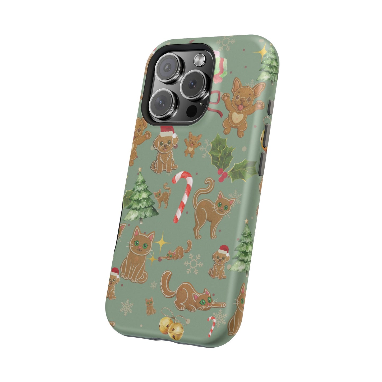 iPhone 17 Tough Case - Christmas Gingerbread Cookie & Candy Cane Pattern - Festive Holiday Protective Phone Cover for Winter Cheer