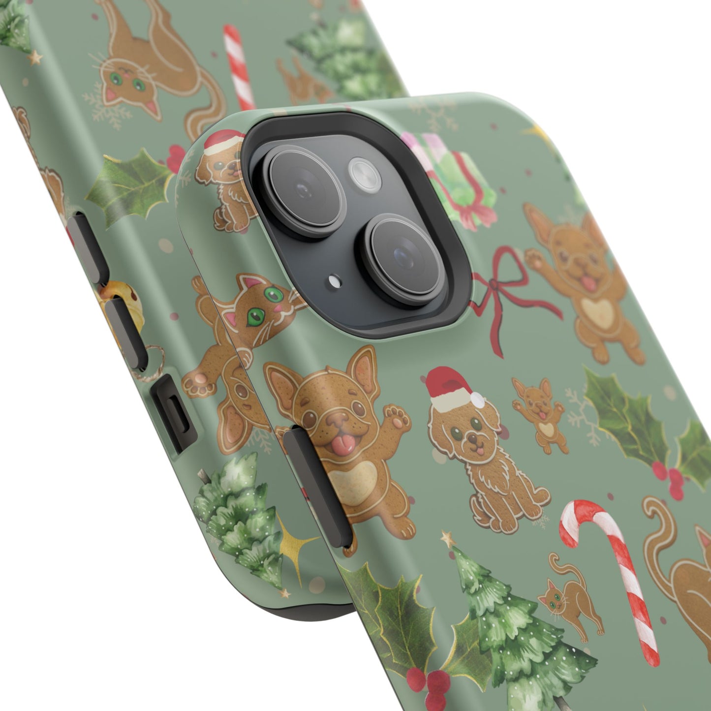 iPhone 17 Tough Case - Christmas Gingerbread Cookie & Candy Cane Pattern - Festive Holiday Protective Phone Cover for Winter Cheer