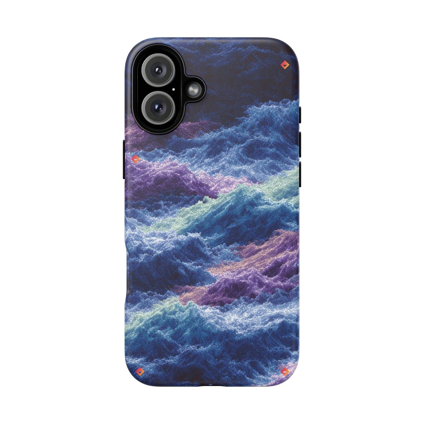 iPhone 17 Tough Case - Stormy Ocean Wave Pattern - Blue & Purple Water Design Protective Phone Cover for Sea Lovers