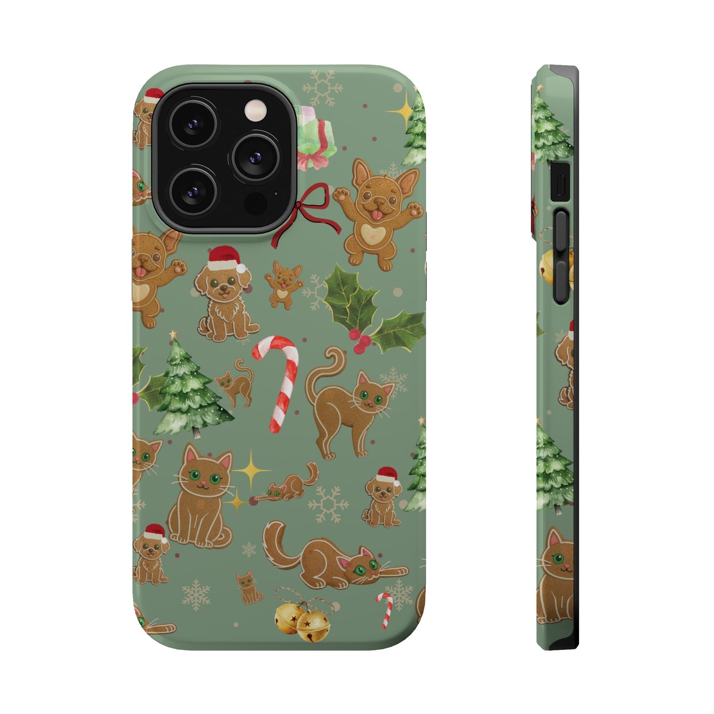 iPhone 17 Tough Case - Christmas Gingerbread Cookie & Candy Cane Pattern - Festive Holiday Protective Phone Cover for Winter Cheer