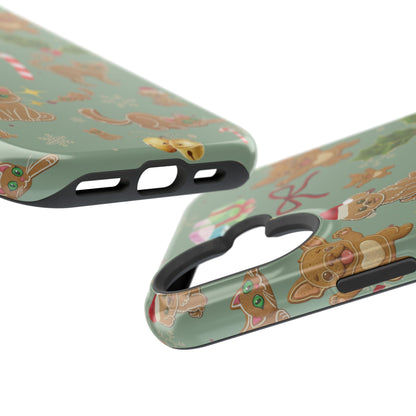 iPhone 17 Tough Case - Christmas Gingerbread Cookie & Candy Cane Pattern - Festive Holiday Protective Phone Cover for Winter Cheer