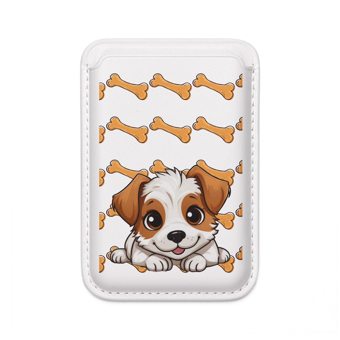 Cute Dog Themed Vegan Wallet - Magsafe® Compatible, Pet Lover Gift, Animal Enthusiast Accessory, Eco-Friendly Wallet, Dog Bone Design,
