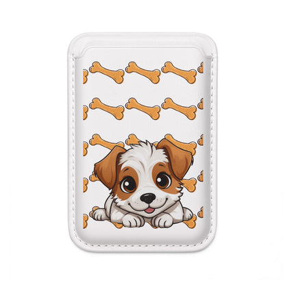 Cute Dog Themed Vegan Wallet - Magsafe® Compatible, Pet Lover Gift, Animal Enthusiast Accessory, Eco-Friendly Wallet, Dog Bone Design,
