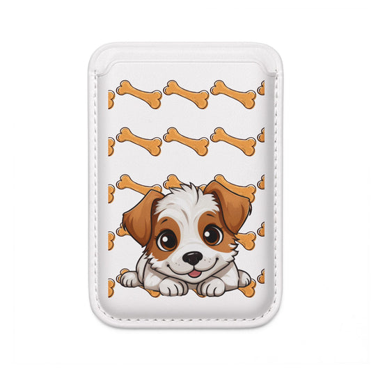 Cute Dog Themed Vegan Wallet - Magsafe® Compatible, Pet Lover Gift, Animal Enthusiast Accessory, Eco-Friendly Wallet, Dog Bone Design,