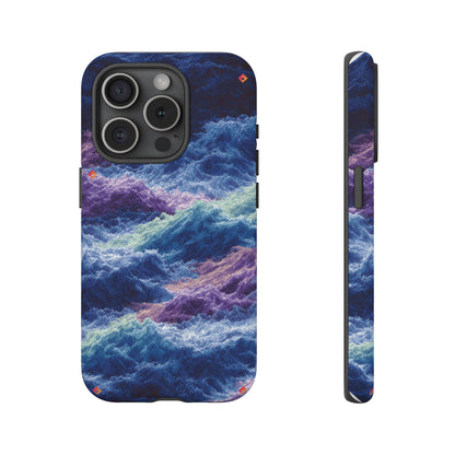 iPhone 17 Tough Case - Stormy Ocean Wave Pattern - Blue & Purple Water Design Protective Phone Cover for Sea Lovers