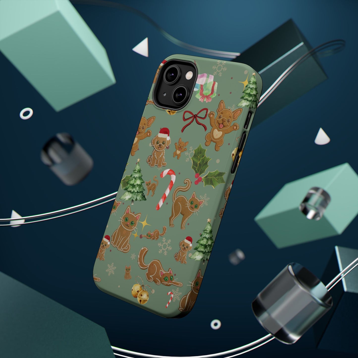 iPhone 17 Tough Case - Christmas Gingerbread Cookie & Candy Cane Pattern - Festive Holiday Protective Phone Cover for Winter Cheer