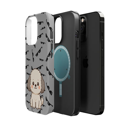 Cute Dog Magnetic Phone Case | Pet Lover Gift | Stylish Tough Cover | Cartoon Dog Print | MagSafe Compatible | Fun Phone Accessory