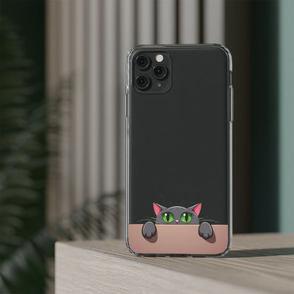 Phone Cases With Cute Cat Design - Clear Silicone Phone Cases Samsung and iPhone
