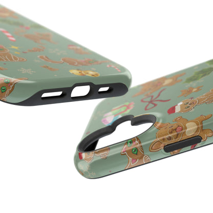iPhone 17 Tough Case - Christmas Gingerbread Cookie & Candy Cane Pattern - Festive Holiday Protective Phone Cover for Winter Cheer