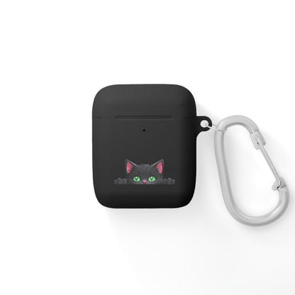 AirPods and AirPods Pro Case Cover - MEOW Cute Green Eyed Cat