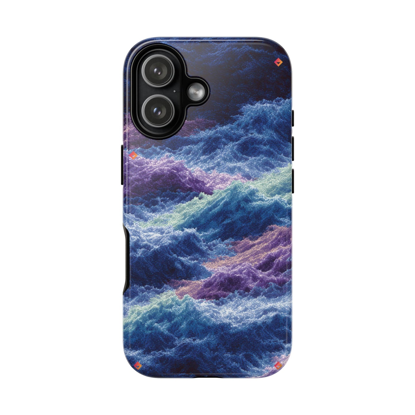 iPhone 17 Tough Case - Stormy Ocean Wave Pattern - Blue & Purple Water Design Protective Phone Cover for Sea Lovers