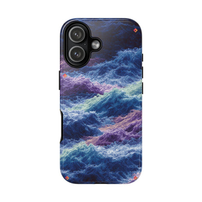 iPhone 17 Tough Case - Stormy Ocean Wave Pattern - Blue & Purple Water Design Protective Phone Cover for Sea Lovers