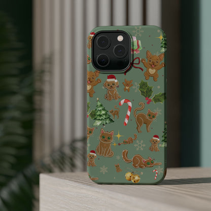 iPhone 17 Tough Case - Christmas Gingerbread Cookie & Candy Cane Pattern - Festive Holiday Protective Phone Cover for Winter Cheer