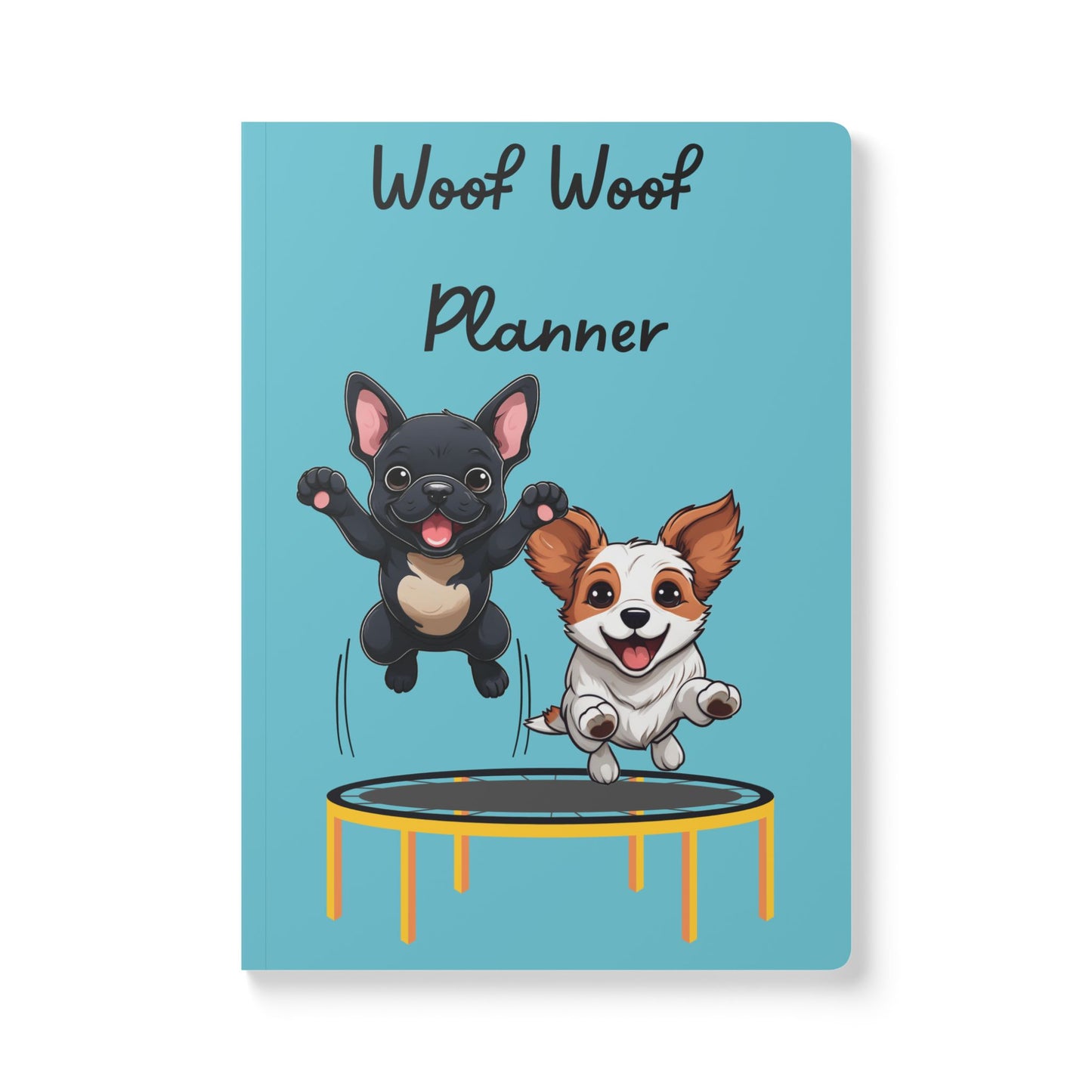 Woof Woof Dog Planner | Cute Softcover Journal with Calendars & Pet Pages | 100 - 200 Pages | Kawaii Puppy Organizer for Kids and Adults