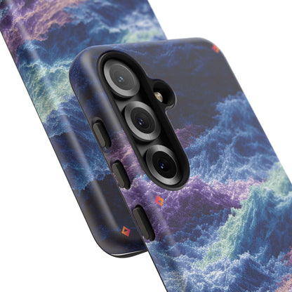 iPhone 17 Tough Case - Stormy Ocean Wave Pattern - Blue & Purple Water Design Protective Phone Cover for Sea Lovers