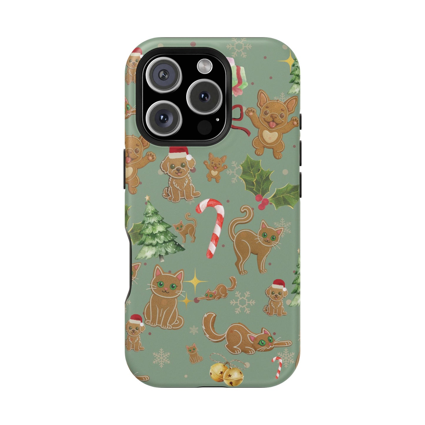 iPhone 17 Tough Case - Christmas Gingerbread Cookie & Candy Cane Pattern - Festive Holiday Protective Phone Cover for Winter Cheer