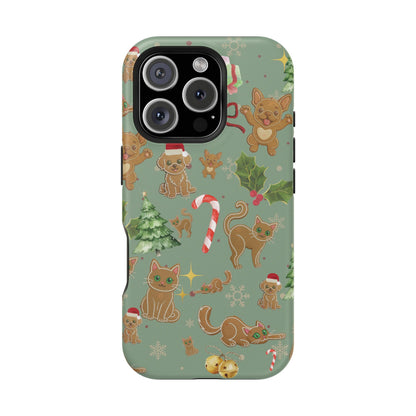 iPhone 17 Tough Case - Christmas Gingerbread Cookie & Candy Cane Pattern - Festive Holiday Protective Phone Cover for Winter Cheer