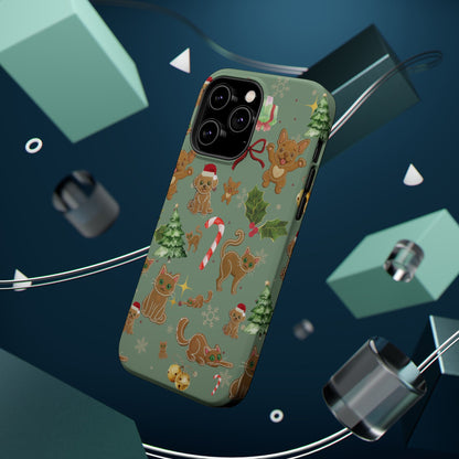 iPhone 17 Tough Case - Christmas Gingerbread Cookie & Candy Cane Pattern - Festive Holiday Protective Phone Cover for Winter Cheer