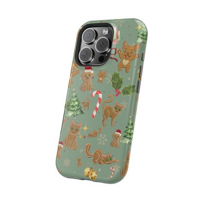 iPhone 17 Tough Case - Christmas Gingerbread Cookie & Candy Cane Pattern - Festive Holiday Protective Phone Cover for Winter Cheer