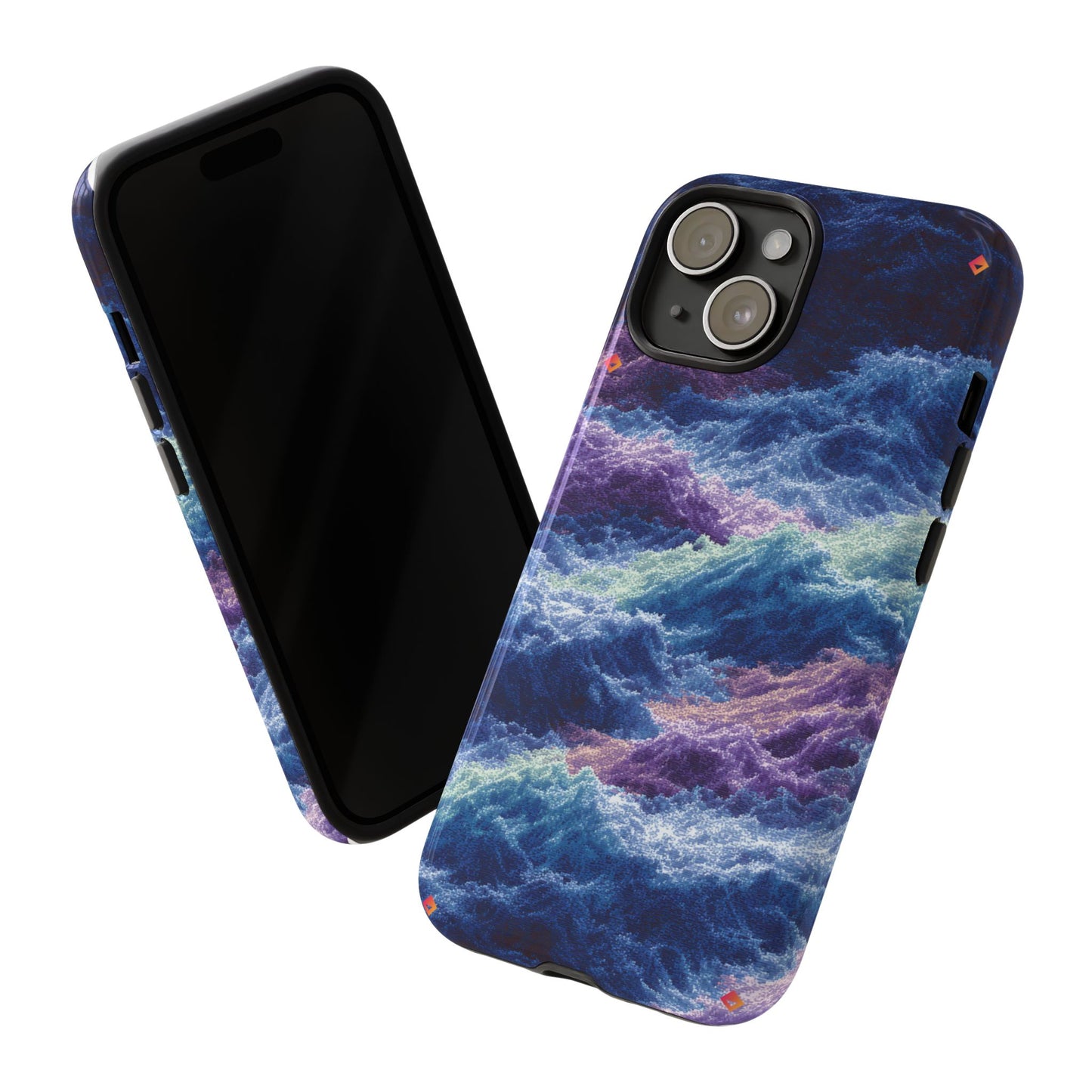 iPhone 17 Tough Case - Stormy Ocean Wave Pattern - Blue & Purple Water Design Protective Phone Cover for Sea Lovers