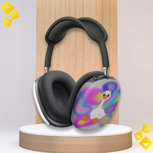 Cute Goose AirPods Max® Case | Vibrant Aura Style Protective Cover Set | Funny Goose | Glossy or Matte Snap-On Earcup Shells for Apple®