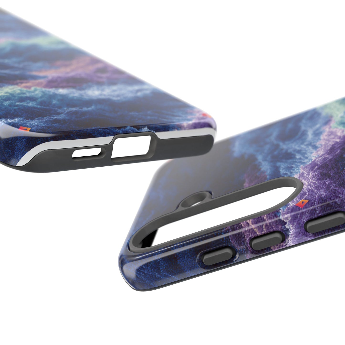 iPhone 17 Tough Case - Stormy Ocean Wave Pattern - Blue & Purple Water Design Protective Phone Cover for Sea Lovers