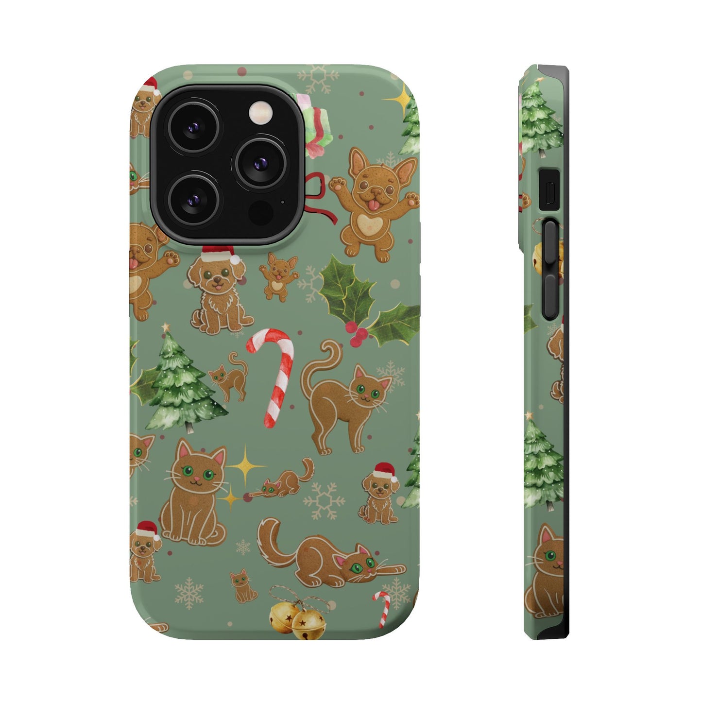 iPhone 17 Tough Case - Christmas Gingerbread Cookie & Candy Cane Pattern - Festive Holiday Protective Phone Cover for Winter Cheer