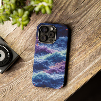 iPhone 17 Tough Case - Stormy Ocean Wave Pattern - Blue & Purple Water Design Protective Phone Cover for Sea Lovers
