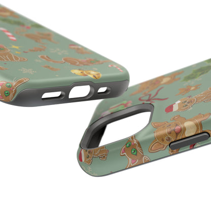 iPhone 17 Tough Case - Christmas Gingerbread Cookie & Candy Cane Pattern - Festive Holiday Protective Phone Cover for Winter Cheer