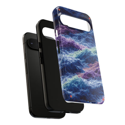 iPhone 17 Tough Case - Stormy Ocean Wave Pattern - Blue & Purple Water Design Protective Phone Cover for Sea Lovers
