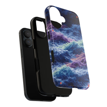 iPhone 17 Tough Case - Stormy Ocean Wave Pattern - Blue & Purple Water Design Protective Phone Cover for Sea Lovers
