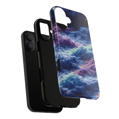 iPhone 17 Tough Case - Stormy Ocean Wave Pattern - Blue & Purple Water Design Protective Phone Cover for Sea Lovers