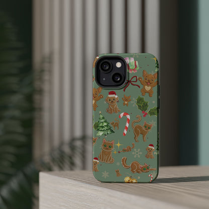 iPhone 17 Tough Case - Christmas Gingerbread Cookie & Candy Cane Pattern - Festive Holiday Protective Phone Cover for Winter Cheer