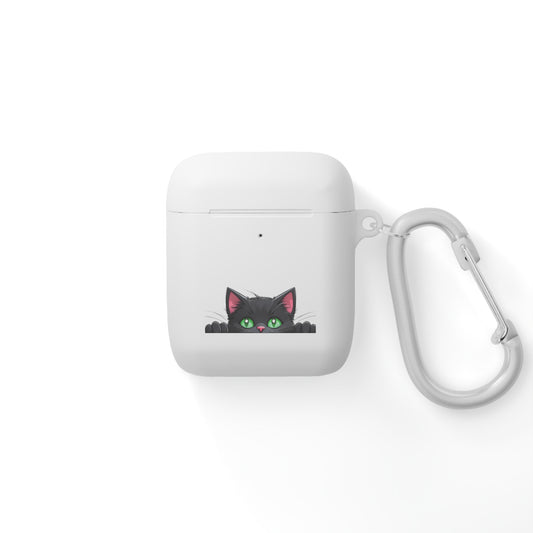 AirPods and AirPods Pro Case Cover - MEOW Cute Green Eyed Cat