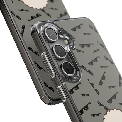 iPhone Case with Trendy Poodle and Sunglasses Pattern | Cute Kawaii Dog Design | Clear Protective Phone Cover