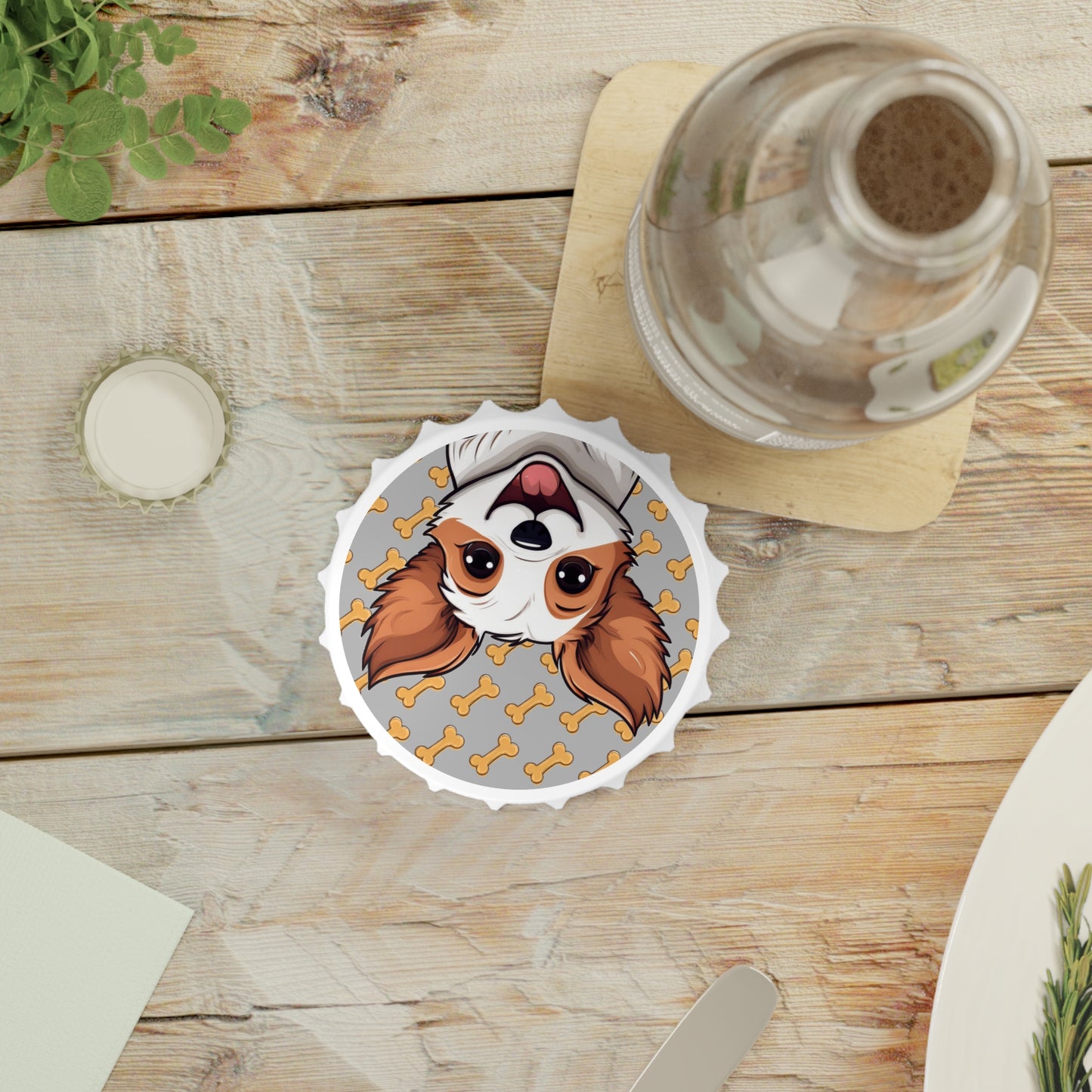 Cute Dog Bottle Opener | Magnetic Cap Opener with Cartoon Jack Russell Terrier