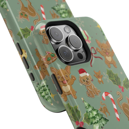 iPhone 17 Tough Case - Christmas Gingerbread Cookie & Candy Cane Pattern - Festive Holiday Protective Phone Cover for Winter Cheer