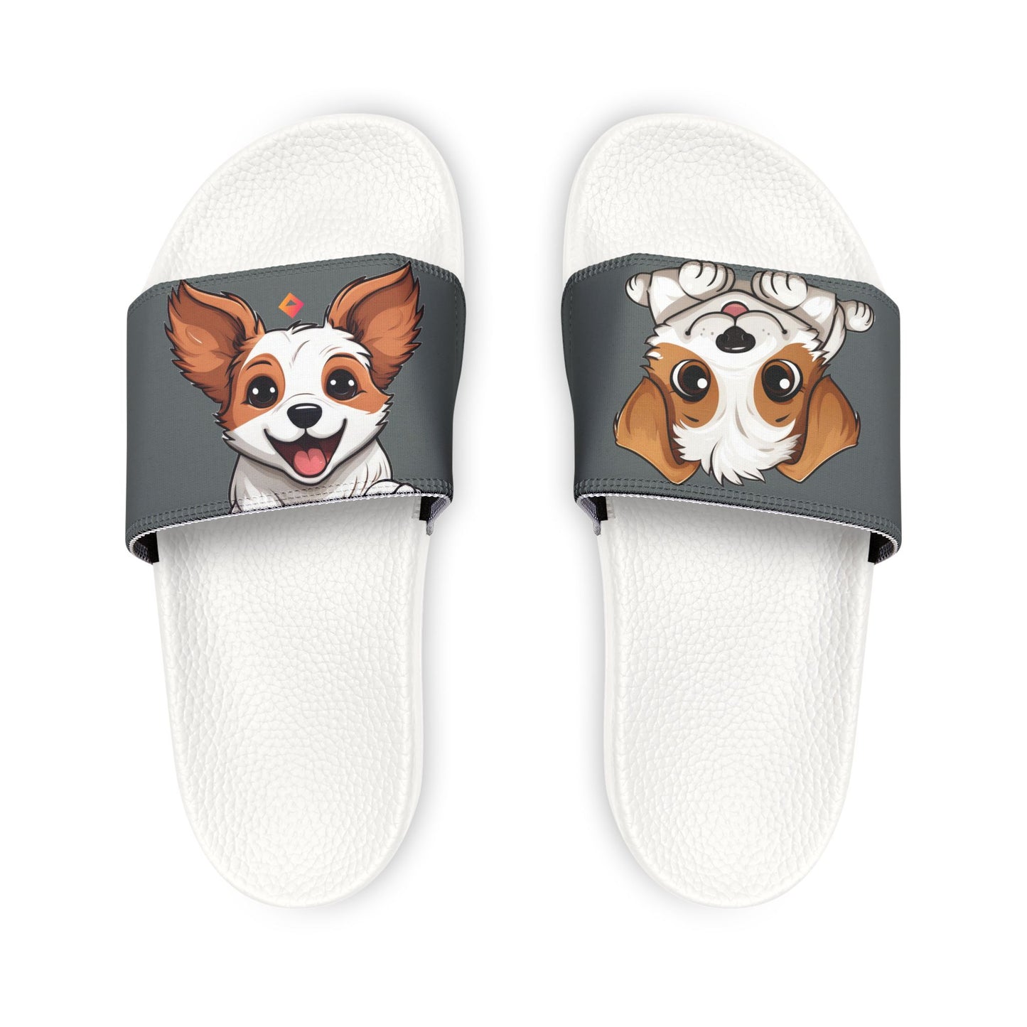 Sandals, White and Tan Jack Russell Terrier Print, Removable Strap, Cute Doggie Design, Beach Shoes, Summer Footwear