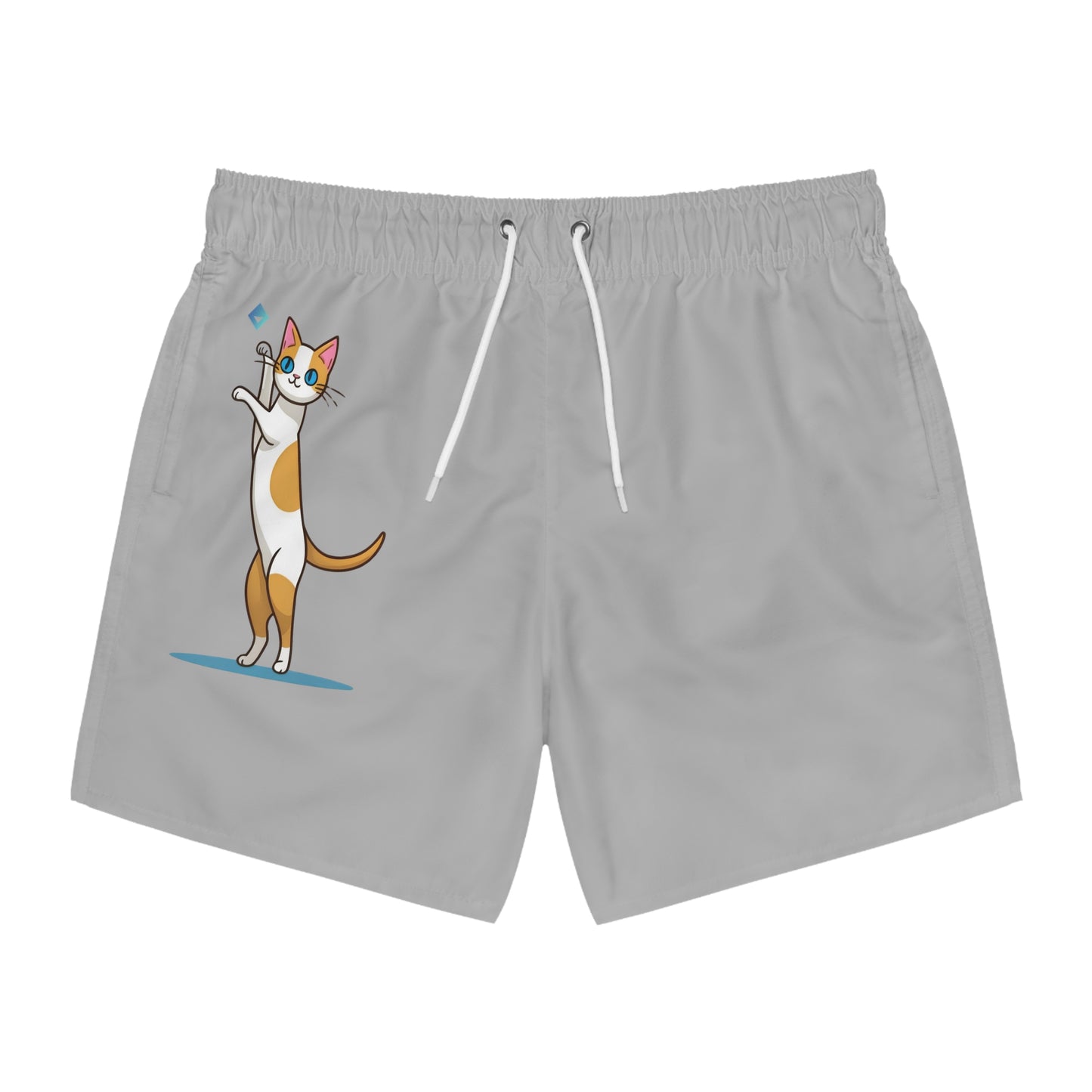 Cat Lover Swim Trunks | Funny Kitten Pocket Attack Design
