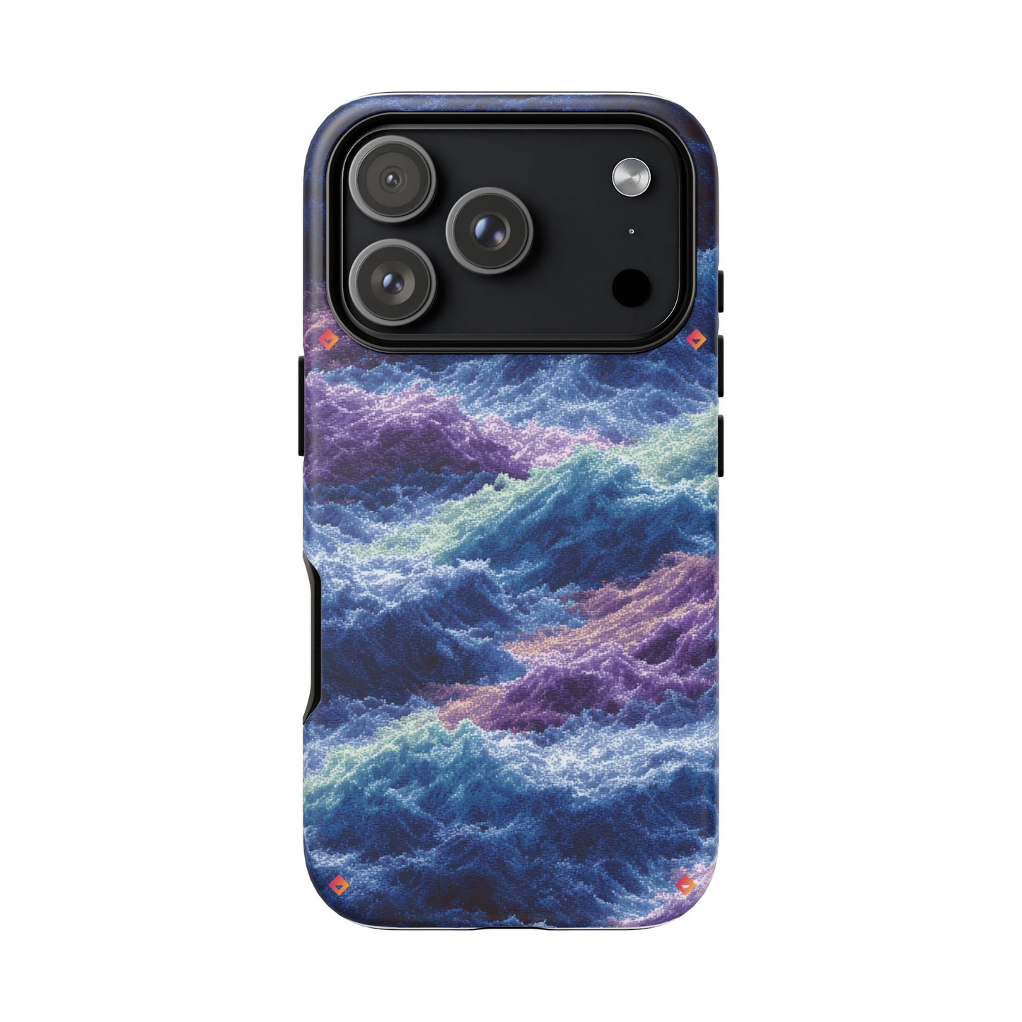 iPhone 17 Tough Case - Stormy Ocean Wave Pattern - Blue & Purple Water Design Protective Phone Cover for Sea Lovers