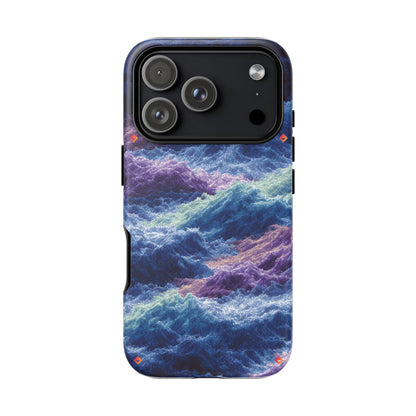 iPhone 17 Tough Case - Stormy Ocean Wave Pattern - Blue & Purple Water Design Protective Phone Cover for Sea Lovers