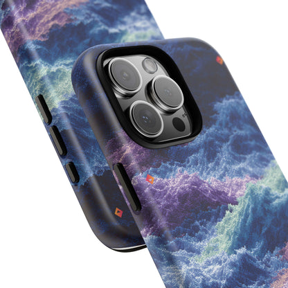 iPhone 17 Tough Case - Stormy Ocean Wave Pattern - Blue & Purple Water Design Protective Phone Cover for Sea Lovers