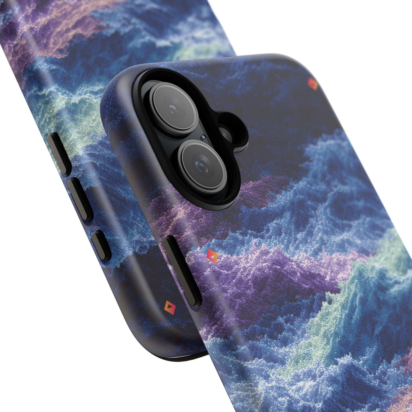 iPhone 17 Tough Case - Stormy Ocean Wave Pattern - Blue & Purple Water Design Protective Phone Cover for Sea Lovers