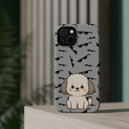 Cute Dog Magnetic Phone Case | Pet Lover Gift | Stylish Tough Cover | Cartoon Dog Print | MagSafe Compatible | Fun Phone Accessory